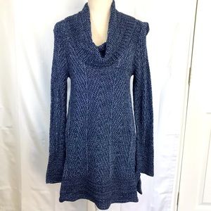 Cowl Neck Cotton Knit Blue Eight Eight Eight Sweater size M